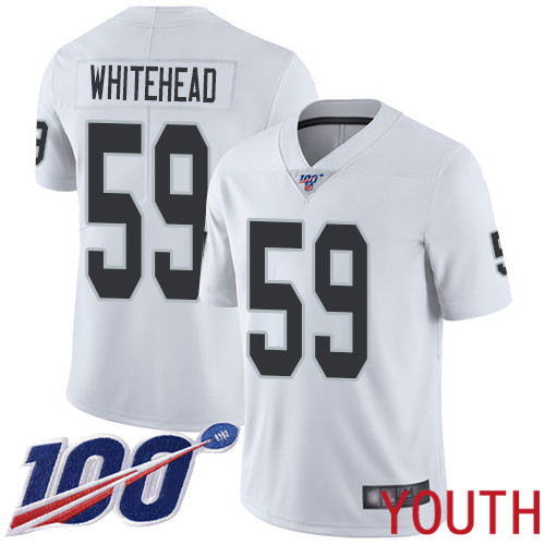 Oakland Raiders Limited White Youth Tahir Whitehead Road Jersey NFL Football #59 100th Season Vapor Jersey->youth nfl jersey->Youth Jersey